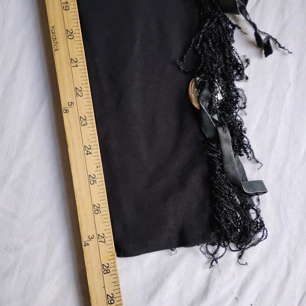 Tripp NYC Pants Small Fringe Beaded Legging Stretch Grunge Goth Vintage USA 90s - Picture 5 of 13